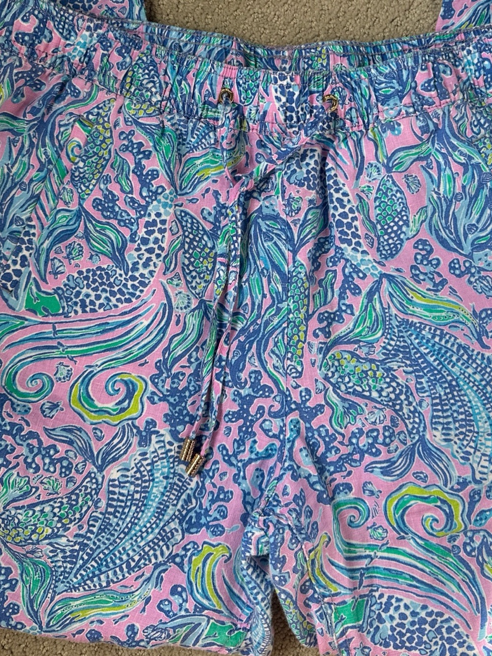 EUC! Lilly Pulitzer "we mermaid it" linen pants - Picture 3 of 6